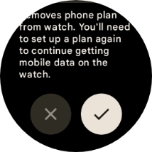 Press the confirm icon. Wait a moment while the factory default settings are restored. Follow the instructions on the screen to set up your smartwatch and prepare it for use. Press the confirm icon. Wait a moment while the factory default settings are restored. Follow the instructions on the screen to set up your smartwatch and prepare it for use.