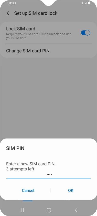 Key in a new four-digit PIN and press OK.