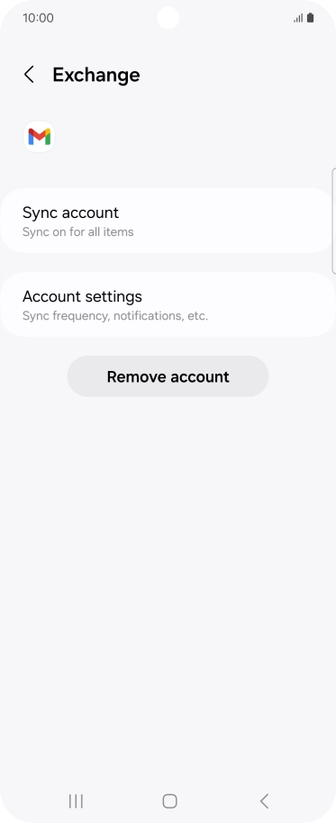 Press Remove account.