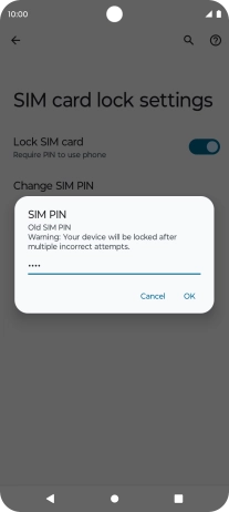 Key in your current PIN and press OK. Key in your current PIN and press OK.