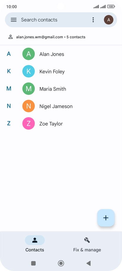 Press the new contact icon.