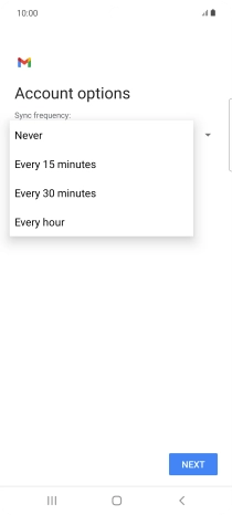 Press the required setting.