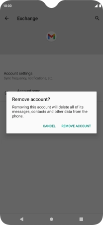 Press REMOVE ACCOUNT. Press REMOVE ACCOUNT.