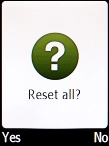 Press the Navigation key to confirm. Wait a moment while the factory default settings are restored. Follow the instructions on the screen to set up your phone and prepare it for use.