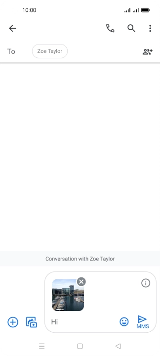Press the send icon when you've finished your picture message.