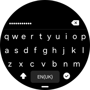 Key in the password for the Wi-Fi network and press the confirm icon. Key in the password for the Wi-Fi network and press the confirm icon.