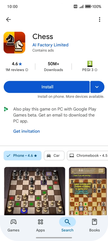 Press Install and follow the instructions on the screen to install the app. Press Install and follow the instructions on the screen to install the app.