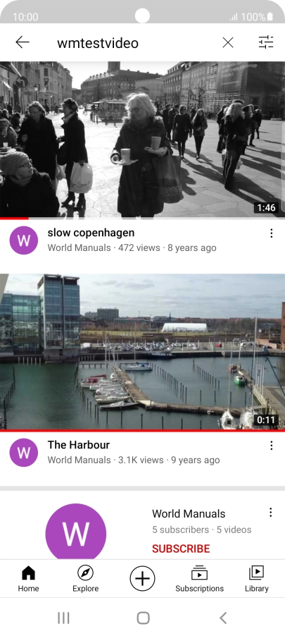 Press the required video clip. Press the required video clip.