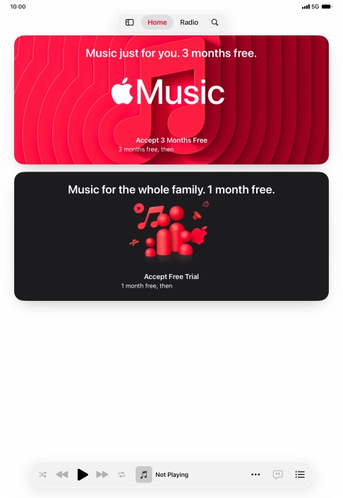 Press the iPad icon. Press the iPad icon.