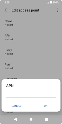 Key in wap.vodafone.co.uk and press OK.