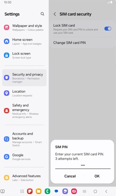 Key in your current PIN and press OK. Key in your current PIN and press OK.