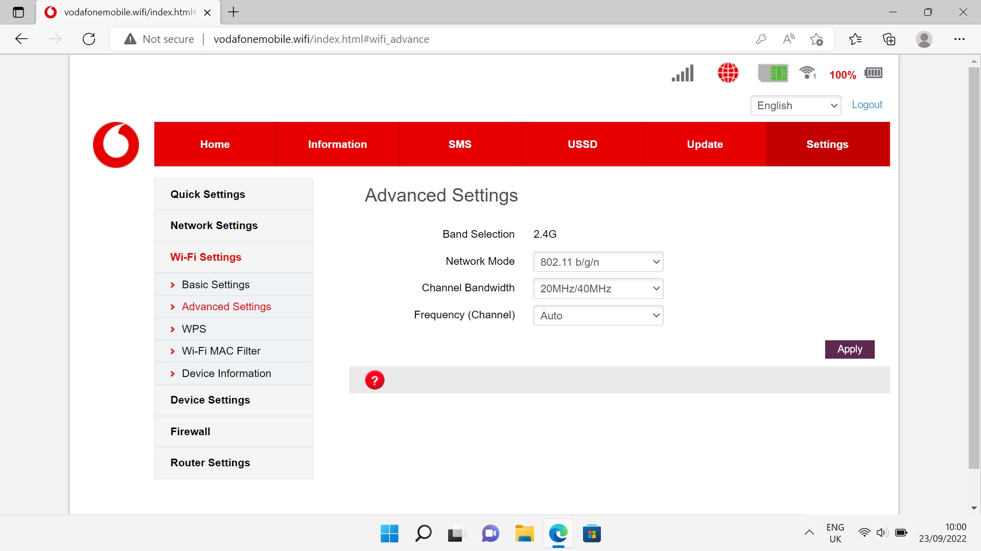 Click the drop down list next to 