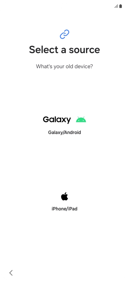 Press the required setting and follow the instructions on the screen to transfer the content from another phone. Press the required setting and follow the instructions on the screen to transfer the content from another phone.