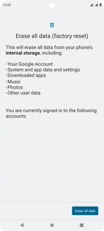 Press Erase all data. Press Erase all data.