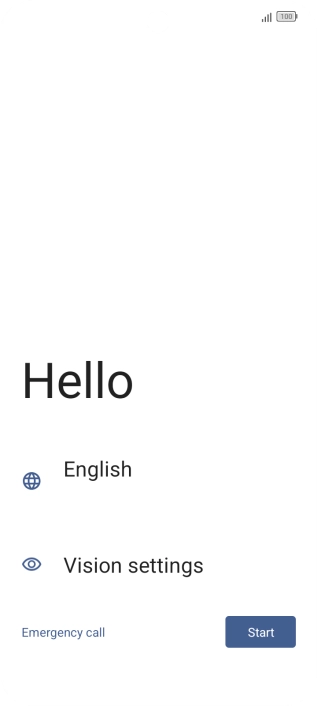 Press the field next to the language icon. Press the field next to the language icon.