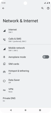 Press Mobile network. Press Mobile network.