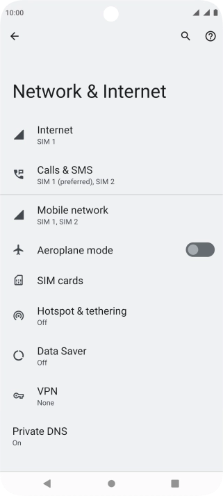 Press Mobile network. Press Mobile network.