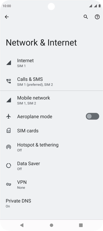 Press Mobile network. Press Mobile network.