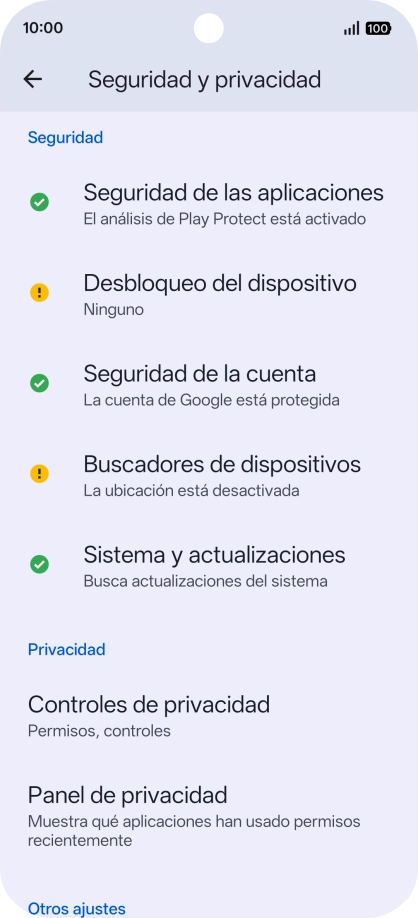 Pulsa Controles de privacidad. Pulsa Controles de privacidad.