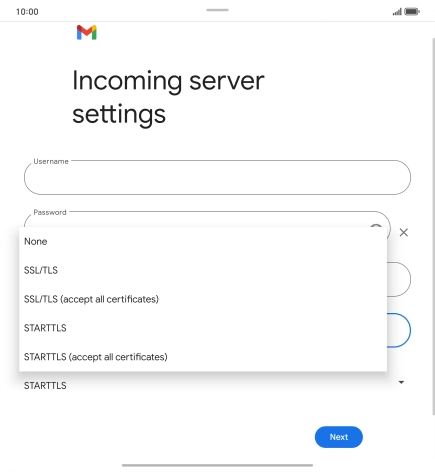 Press SSL/TLS. Press SSL/TLS.
