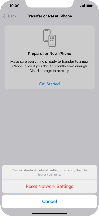 Press Reset Network Settings. Press Reset Network Settings.