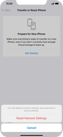Press Reset Network Settings. Press Reset Network Settings.