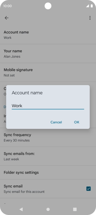 Key in the required account name and press OK.