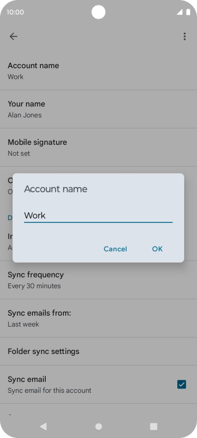 Key in the required account name and press OK.