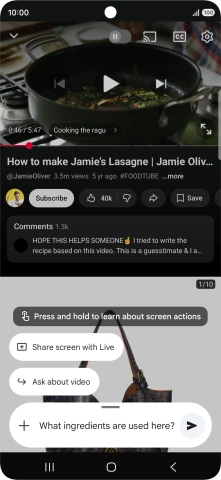 Follow the instructions on the screen to type or speak the required question for the video. Follow the instructions on the screen to type or speak the required question for the video.