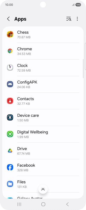 Press the required app.