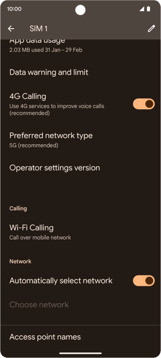 Press the indicator next to 