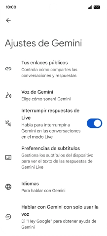 Sigue las indicaciones de la pantalla para seleccionar los ajustes deseados.