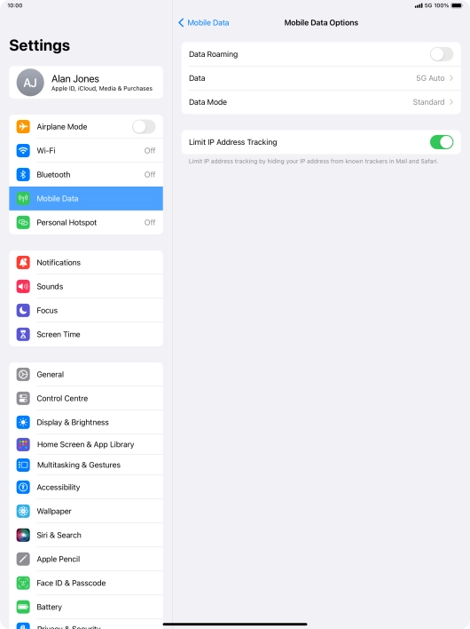 Press Data Mode.