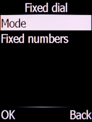 Select Mode and press the Left selection key. Select Mode and press the Left selection key.