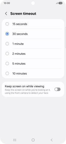 Press the required setting. Press the required setting.