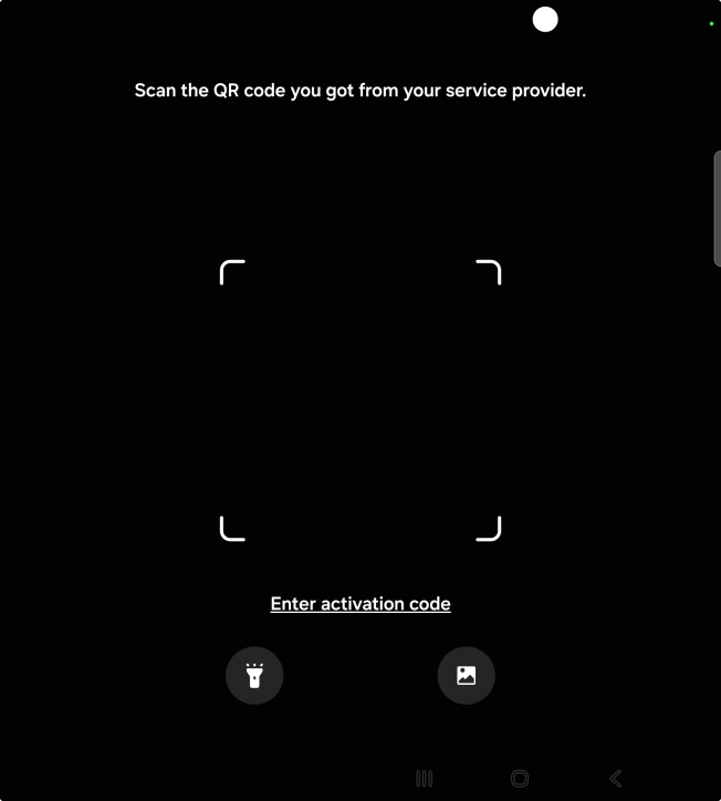 Place the QR code you've received inside the phone camera frame to scan the code. If you’ve deleted your eSIM, you can re-add it using your existing QR code. If you’re having problems, see our FAQ.