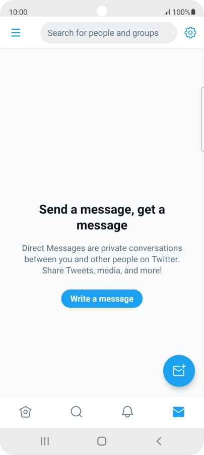 Press the new message icon. Press the new message icon.