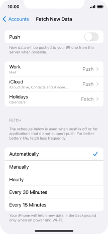 If you turn off the function, press the required setting.