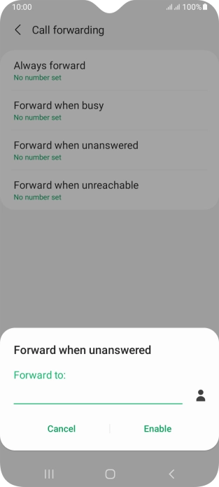 Key in +447836121121 and press Enable.