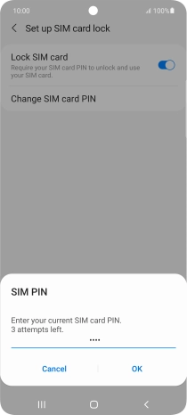 Key in your current PIN and press OK. Key in your current PIN and press OK.
