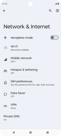 Press Mobile network.