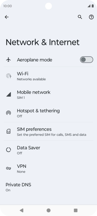Press Mobile network.