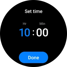 Slide your finger up or down on the screen to set the required time.