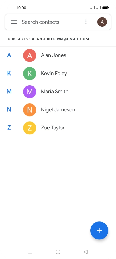 Press the new contact icon. Press the new contact icon.