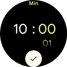 Slide your finger up or down on the screen to set the required time.