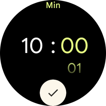 Slide your finger up or down on the screen to set the required time.