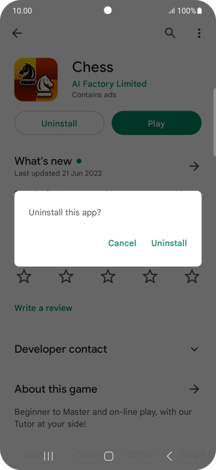 Press Uninstall.