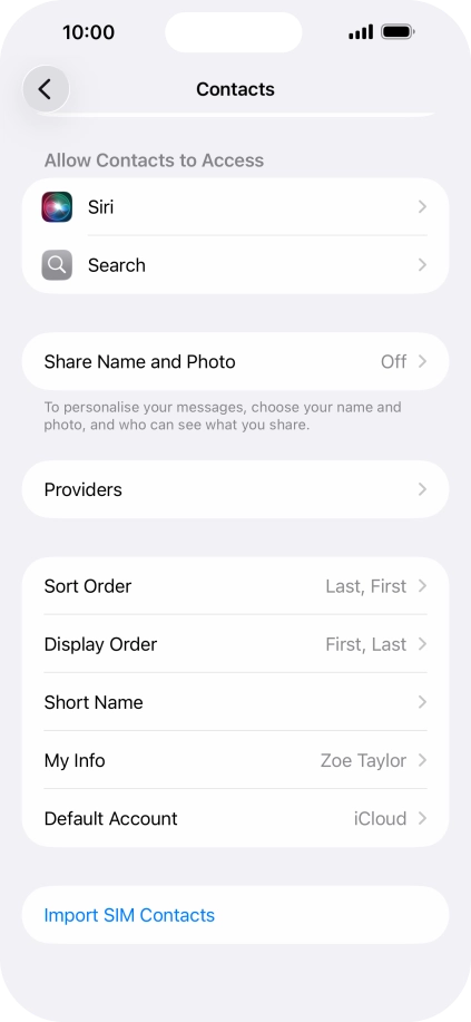Press Import SIM Contacts. Press Import SIM Contacts.