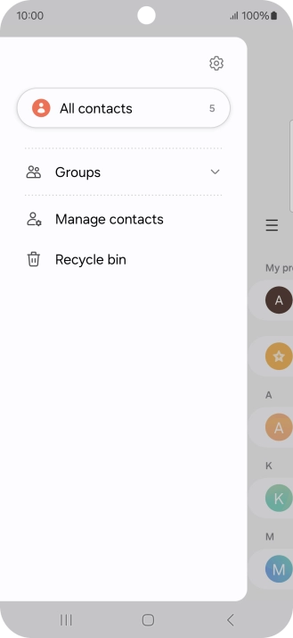 Press Manage contacts. Press Manage contacts.
