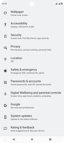 Press Passwords & accounts. Press Passwords & accounts.